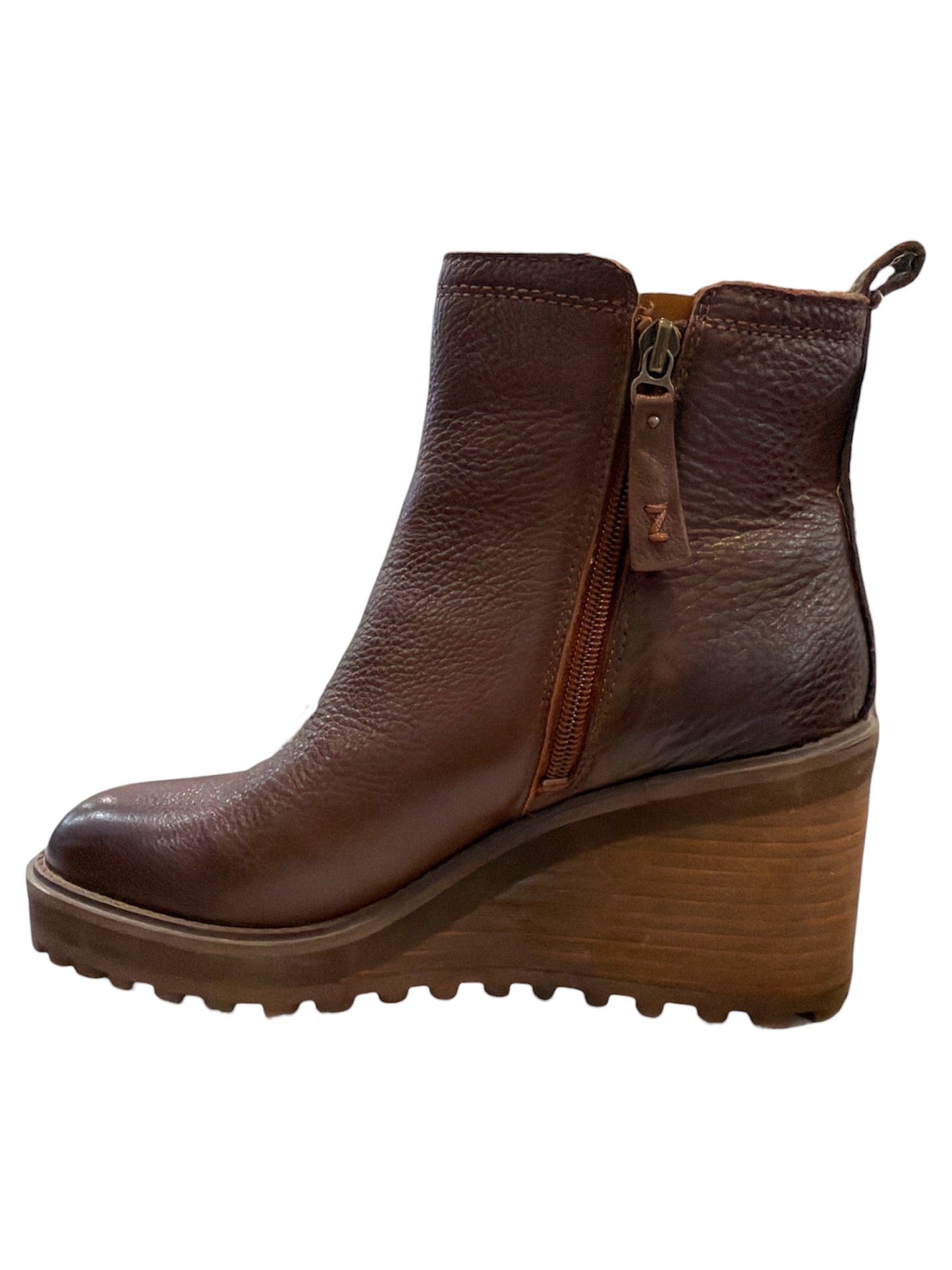 Zodiac Brown Leather Wedge